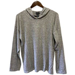 Ceny Women's Size L Long Sleeve High Neck Pullover Soft Hoodie White Black